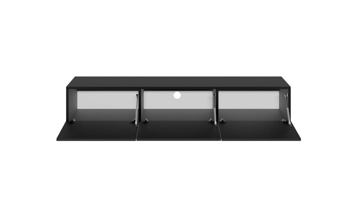 LOWBOARD Dallas 180/29,6/35 cm - Schwarz, Holzwerkstoff (180/30/35cm) - RAUMHIRSCH FURNITURE