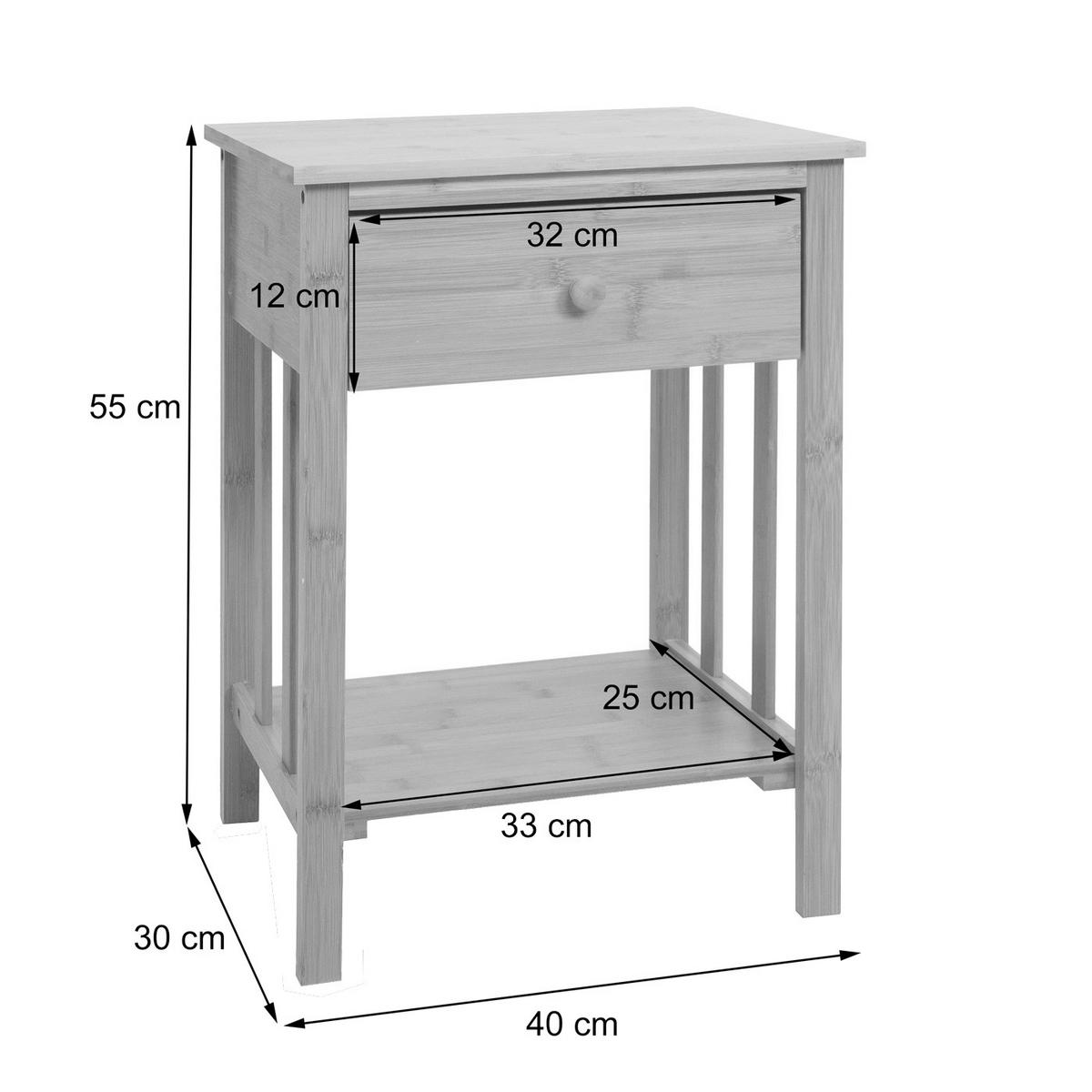 NACHTTISCH rechteckig Beige - Beige, Holz (40/55/30cm) - MCW