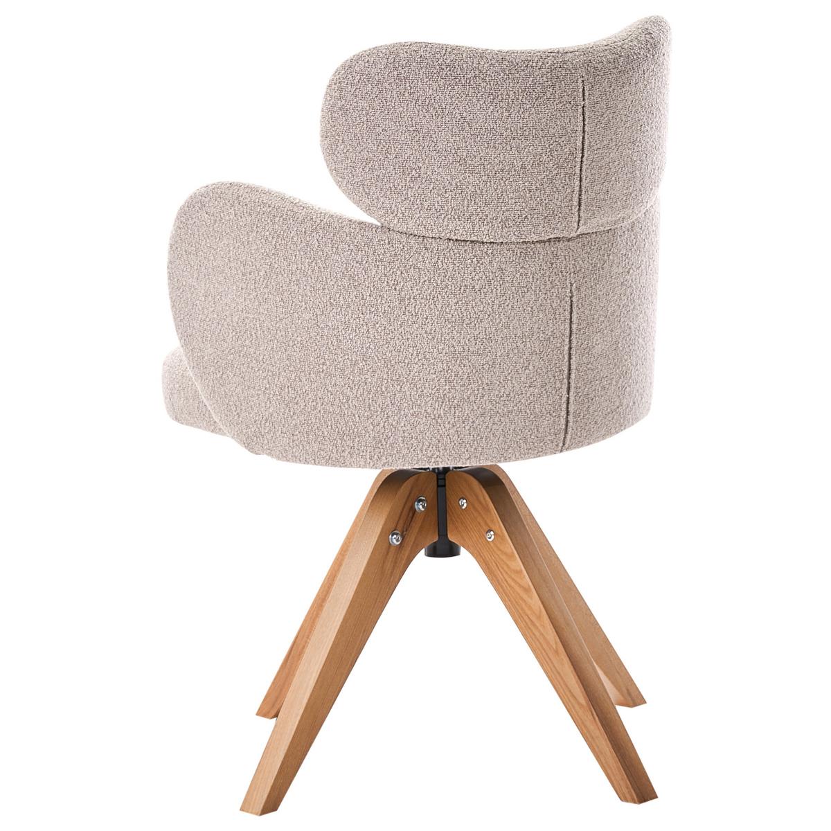 ESSZIMMERSTUHL drehbar Bouclé Beige Marcy - Beige, Textil (60/85/66cm) - Beliani