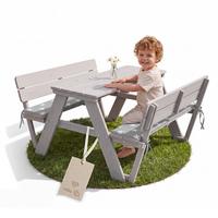 KINDERSITZGRUPPE grau mit Lehne und Bankkissen - Hellgrau, Holz - Roba