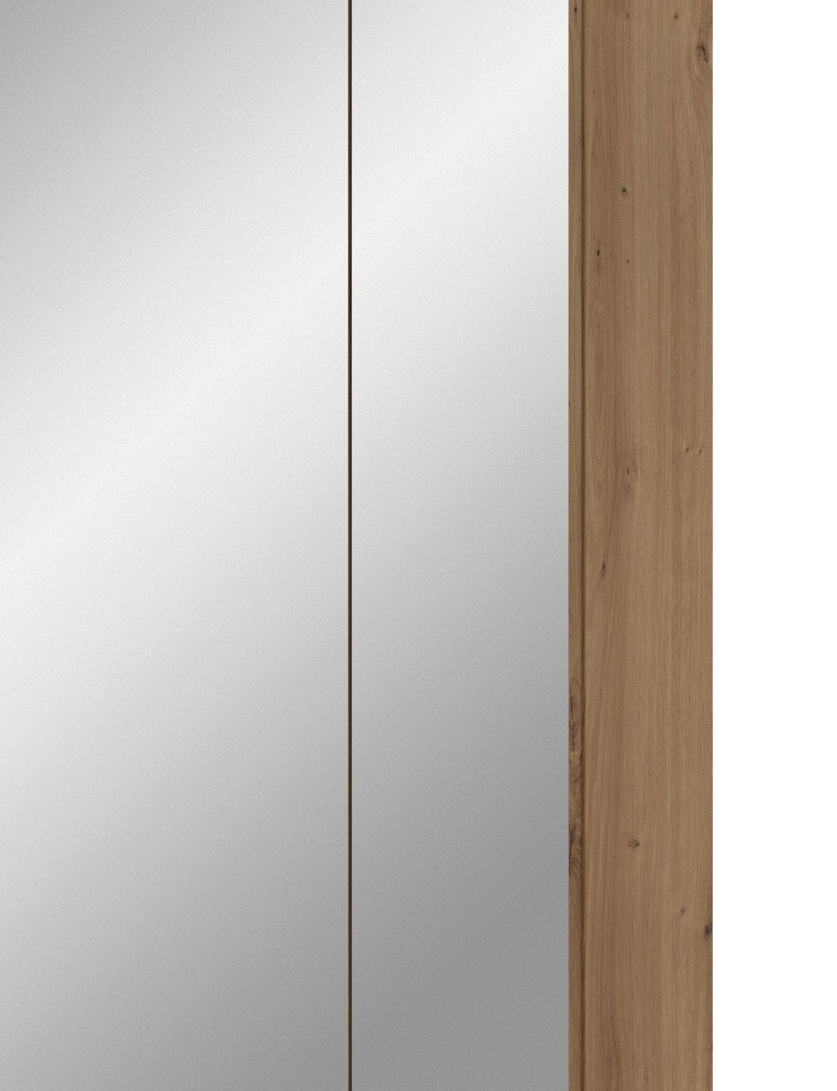 BADMÖBEL SET 2-teilig in Artisan Eiche, Badkombination 60 x 185 cm, Cover - Eichefarben/Schwarz, Glas/Holzwerkstoff (60/185/30cm) - Inn.Furn