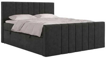 BOXBETT INERO DUO 180/200 - Dunkelgrau Stukture - Topper T25 - H4 - Dunkelgrau/Schwarz, Kunststoff/Textil (180/200cm) - MKS