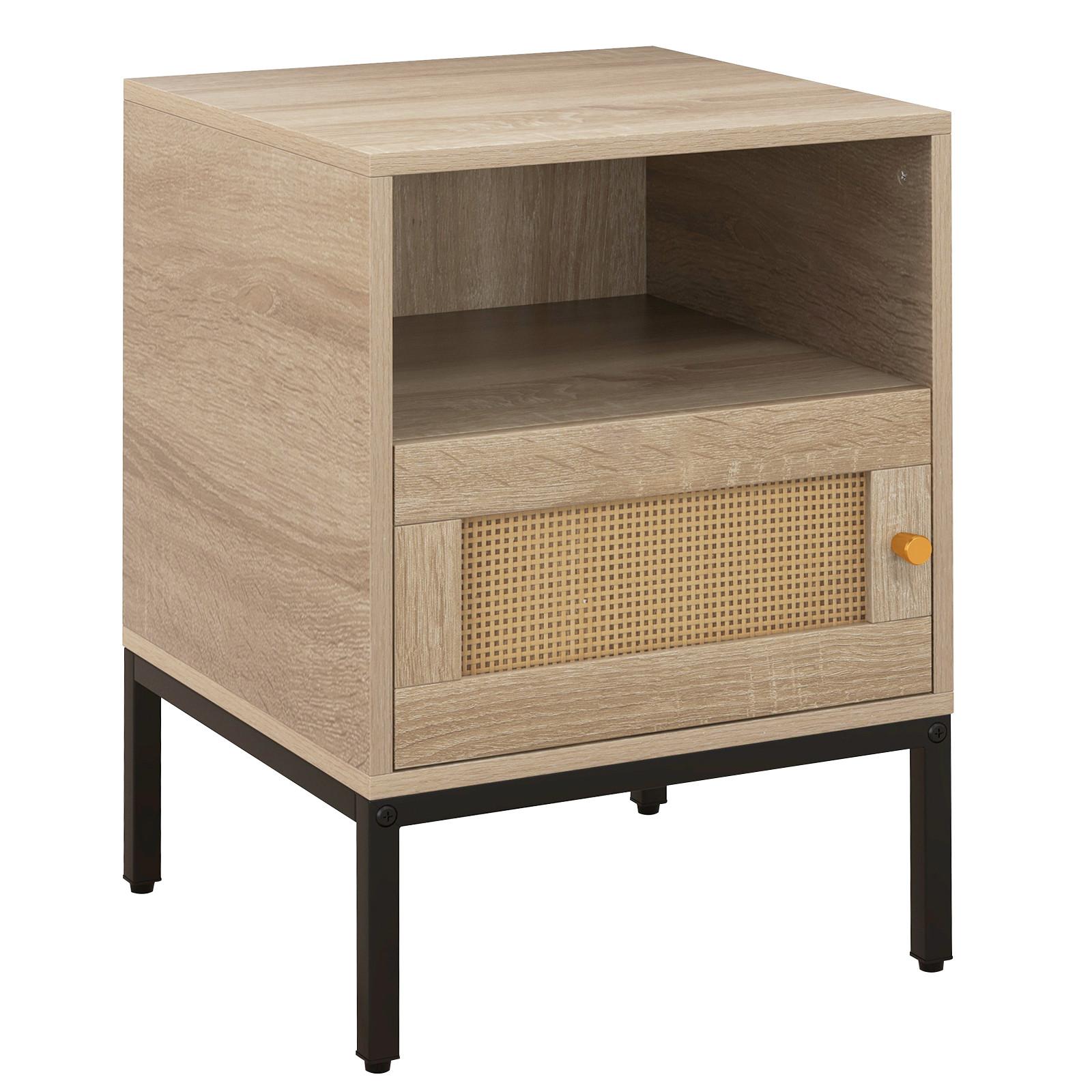 NACHTTISCH Braun - Braun, Holz - COSTWAY