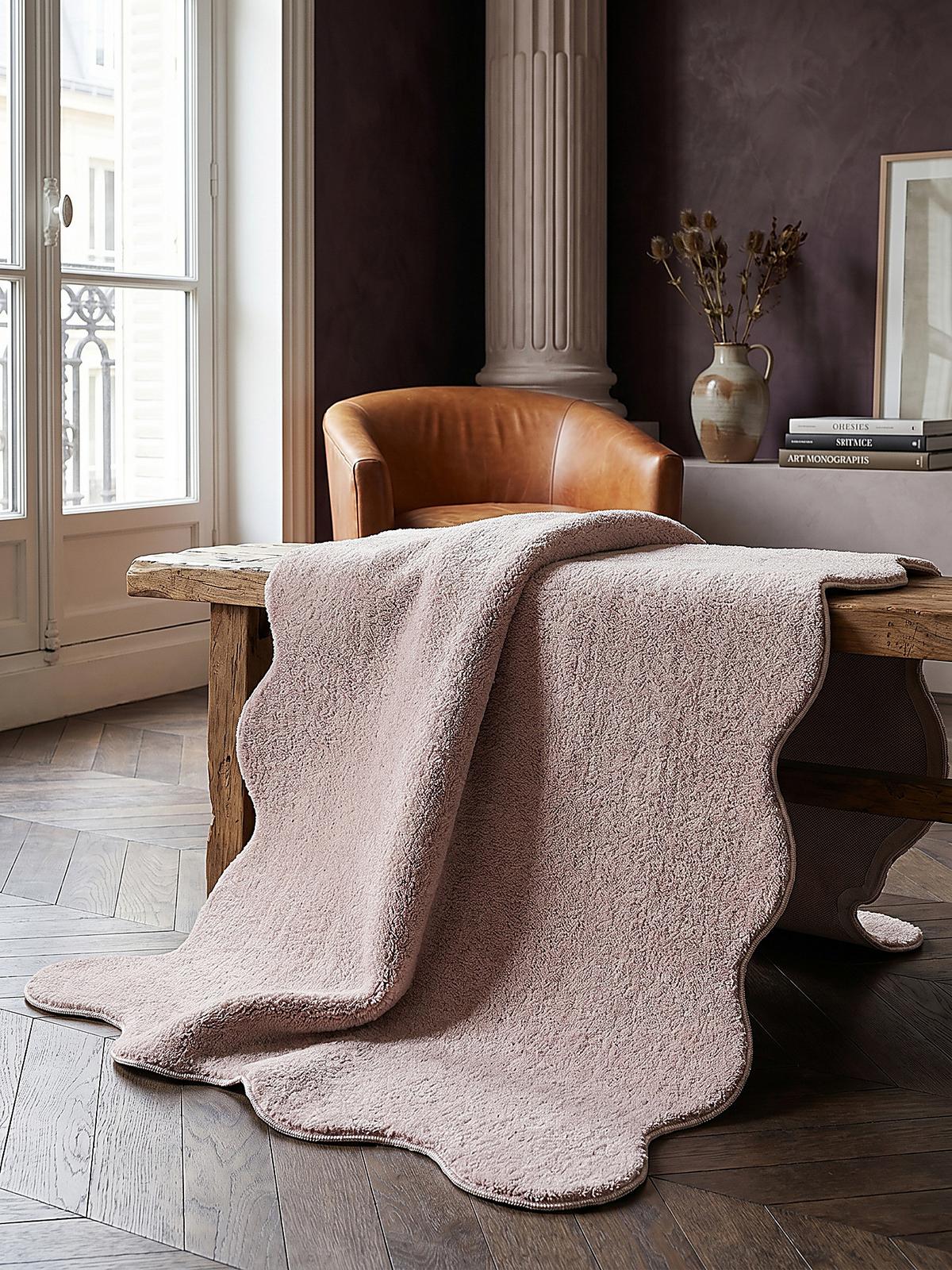 HOCHFLORTEPPICH Antirutsch Uni TIRSO Polyester Puderrosa 160 x 220 cm - Rosa, Textil (160/220cm) - KADIMA DESIGN
