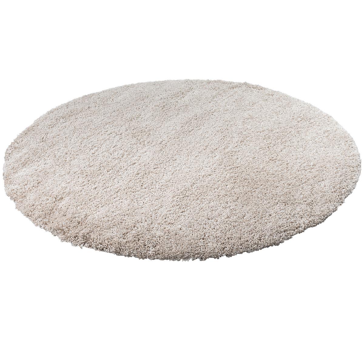HOCHFLOR LANGFLOR SHAGGY TEPPICH LUXURY RUND - Champagner, Textil (150/150cm) - Pergamon