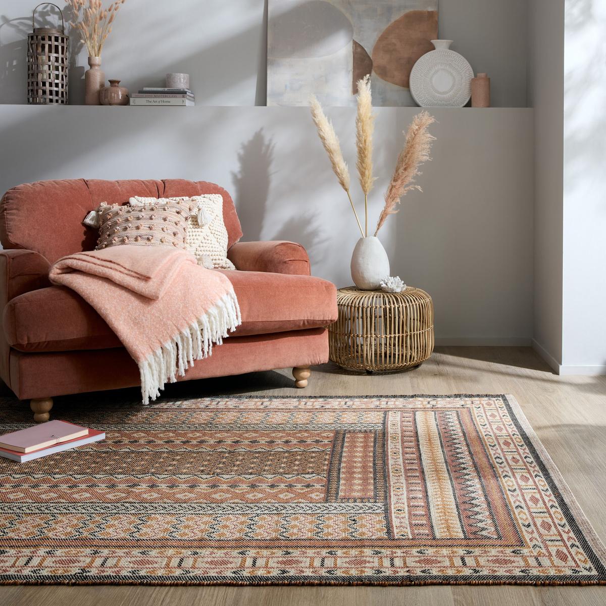 JUTETEPPICH CAM, orientalisch, Terrakotta, 200 x 290 cm - Orange, Textil (290/200cm) - KADIMA DESIGN