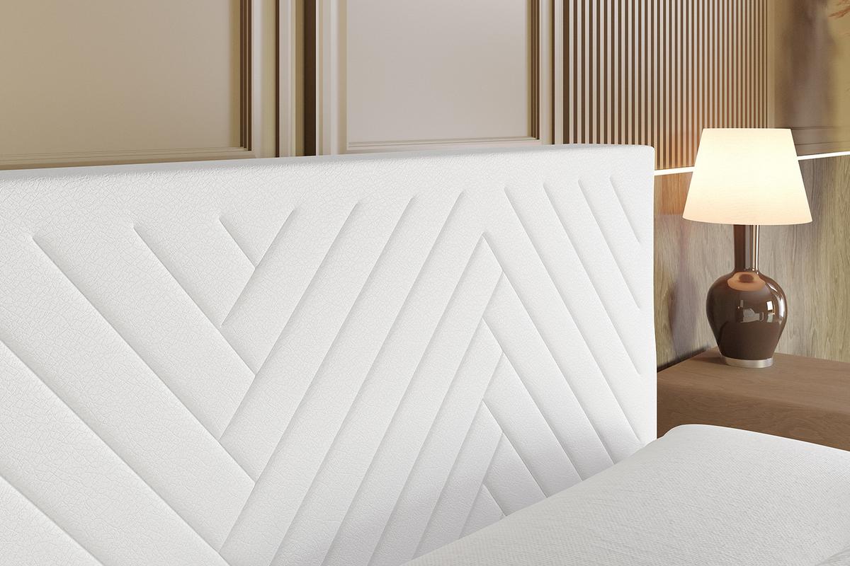 BOXBETT mit Matratze und Lattenrost - VEXA-Z - 160x200 - Weiß Kunstleder - Weiß, Holzwerkstoff (160/200cm) - ALTDECOR