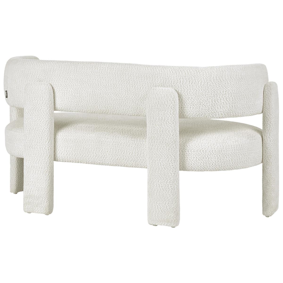 2-SITZER-SOFA Chenillegewebe Cremeweiß Burea - Creme, Textil (148/75/67cm) - Beliani