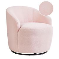 DREHSESSEL Pastellrosa Davik - Pink/Schwarz, Textil (62/67/63cm) - Beliani