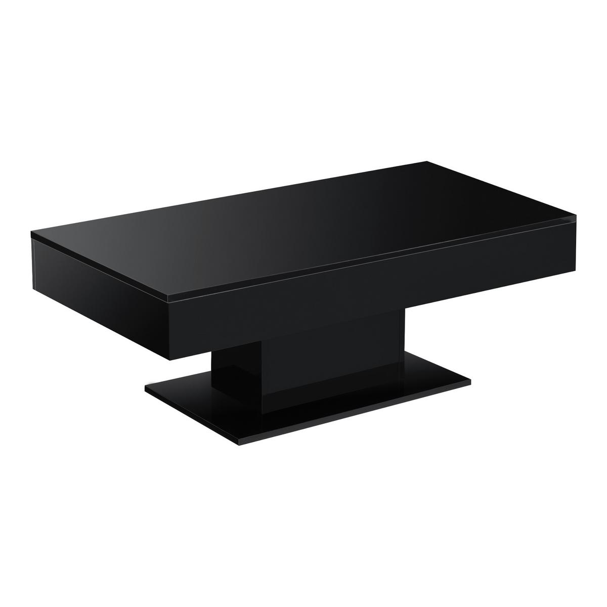 COUCHTISCH Lünen 110/60/40 - Schwarz Hochglanz, Holzwerkstoff (60/110/40cm) - [en.casa]