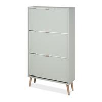 SCHUHSCHRANK Pastellgrün 70 x 125 cm, Schuhkipper mit 3 Klappen - Eichefarben/Pastellgrün, Eichenholz/Holz (70/125/24cm) - Furn.Design