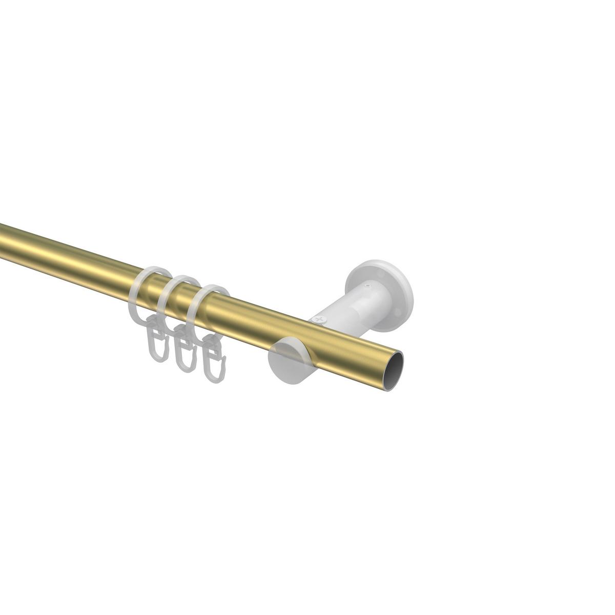 GARDINENSTANGE Platon Santo 520 cm (geteilt in 4 x 130 cm), 1-läufig, 20 mm Ø Messing-Optik - Messingfarben, Metall (520cm) - INTERDECO