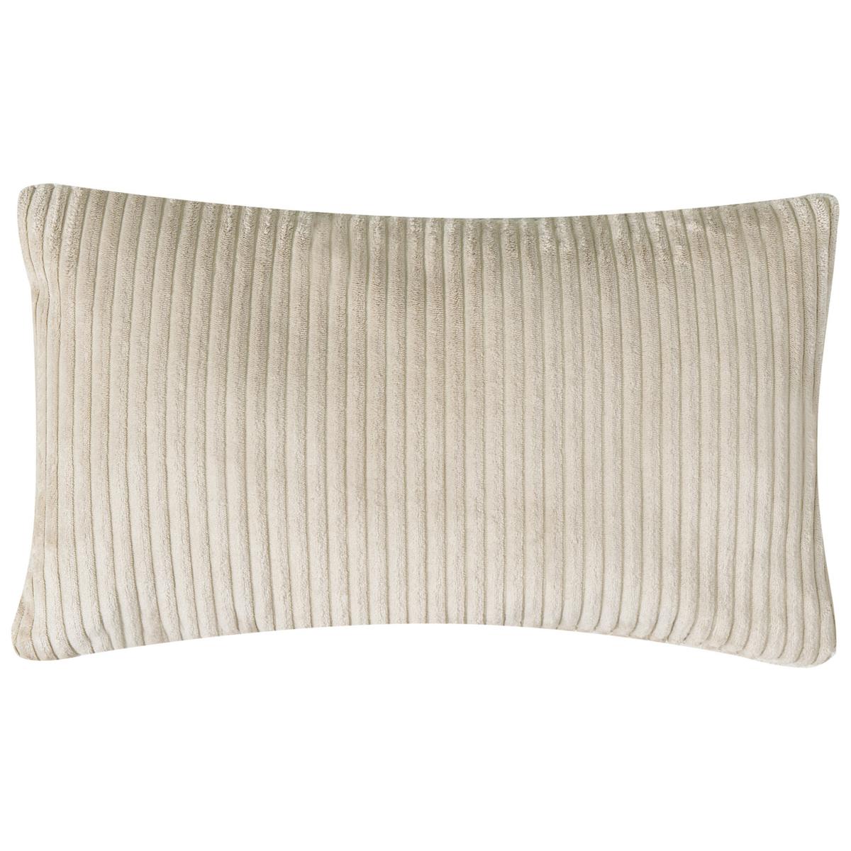 CHAISELONGUE-LINKSSEITIGE Cord Hellbeige Vanvey - Beige/Schwarz, Textil (147/73/78cm) - Beliani