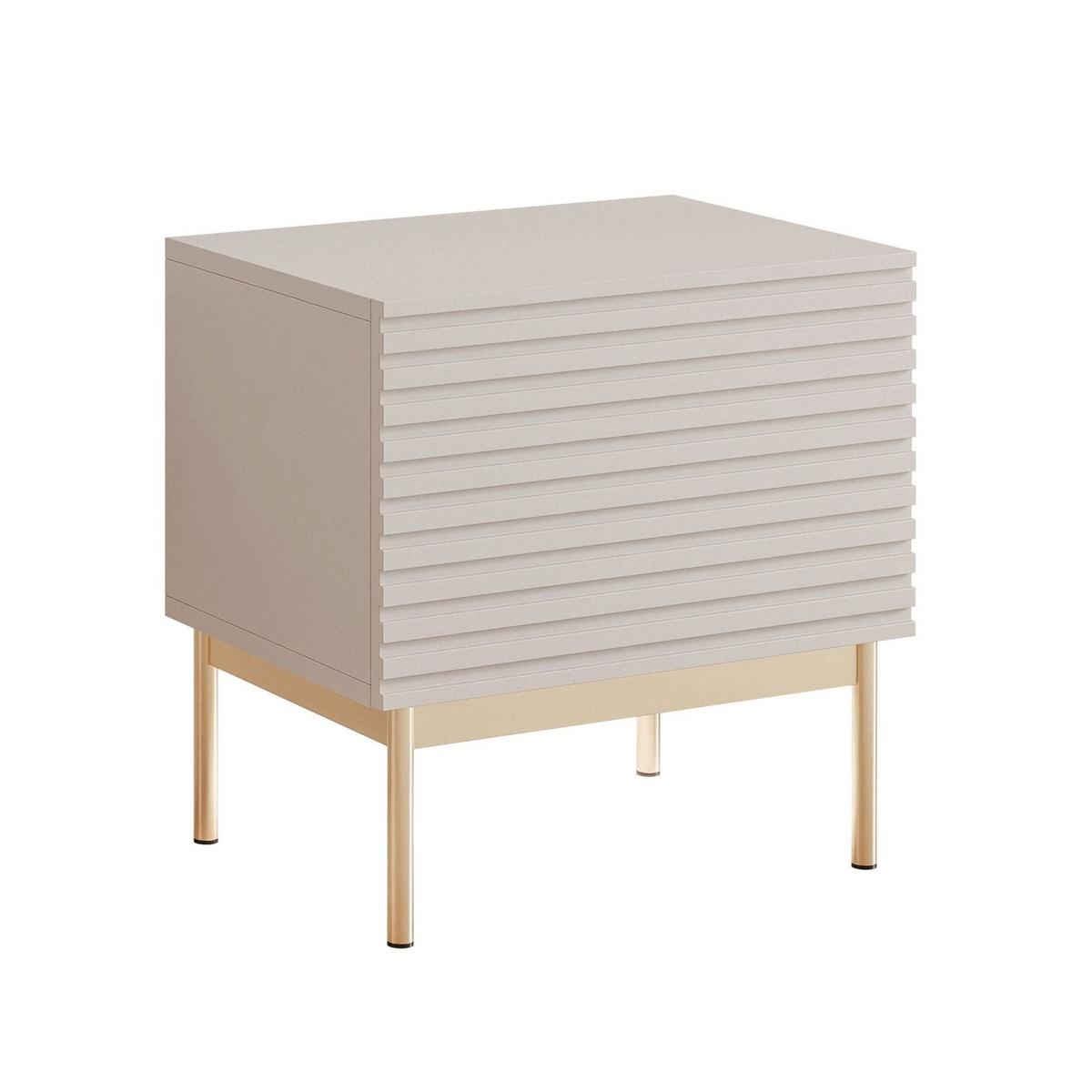 NACHTTISCH Linearis Kaschmirgrau 46 cm - Taupe/Kaschmir, Holzwerkstoff (35.9/45.4/31.6cm) - Selsey
