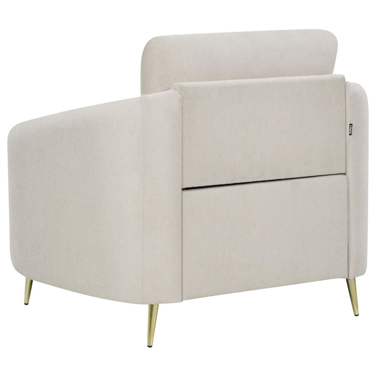 SESSEL Helles Beige Trosa - Beige/Goldfarben, Textil (100/88/86cm) - Beliani