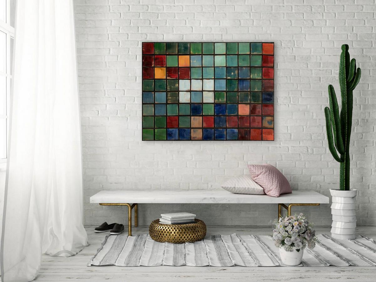 HOLZBILD Bunt 100/70 cm - Multicolor, Holz (7/70cm) - KUNSTLOFT
