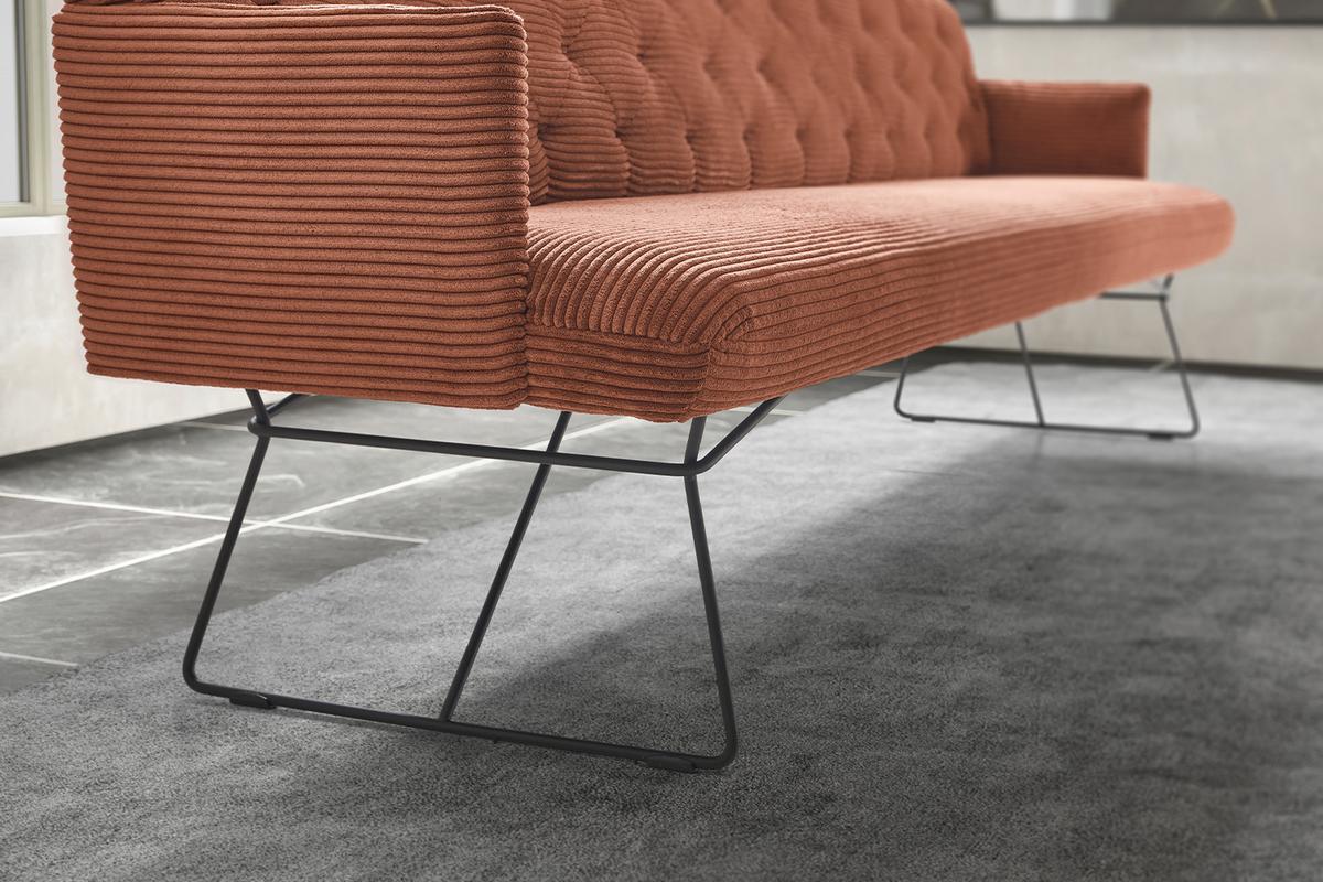 ESSZIMMERBANK CHARME Braun Cord - Braun, Textil (206/85/69cm) - KAWOLA