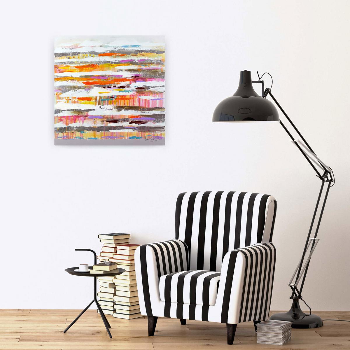 ÖLGEMÄLDE 60/60 cm - Blau/Gelb, Holz/Textil (60/60cm) - KUNSTLOFT