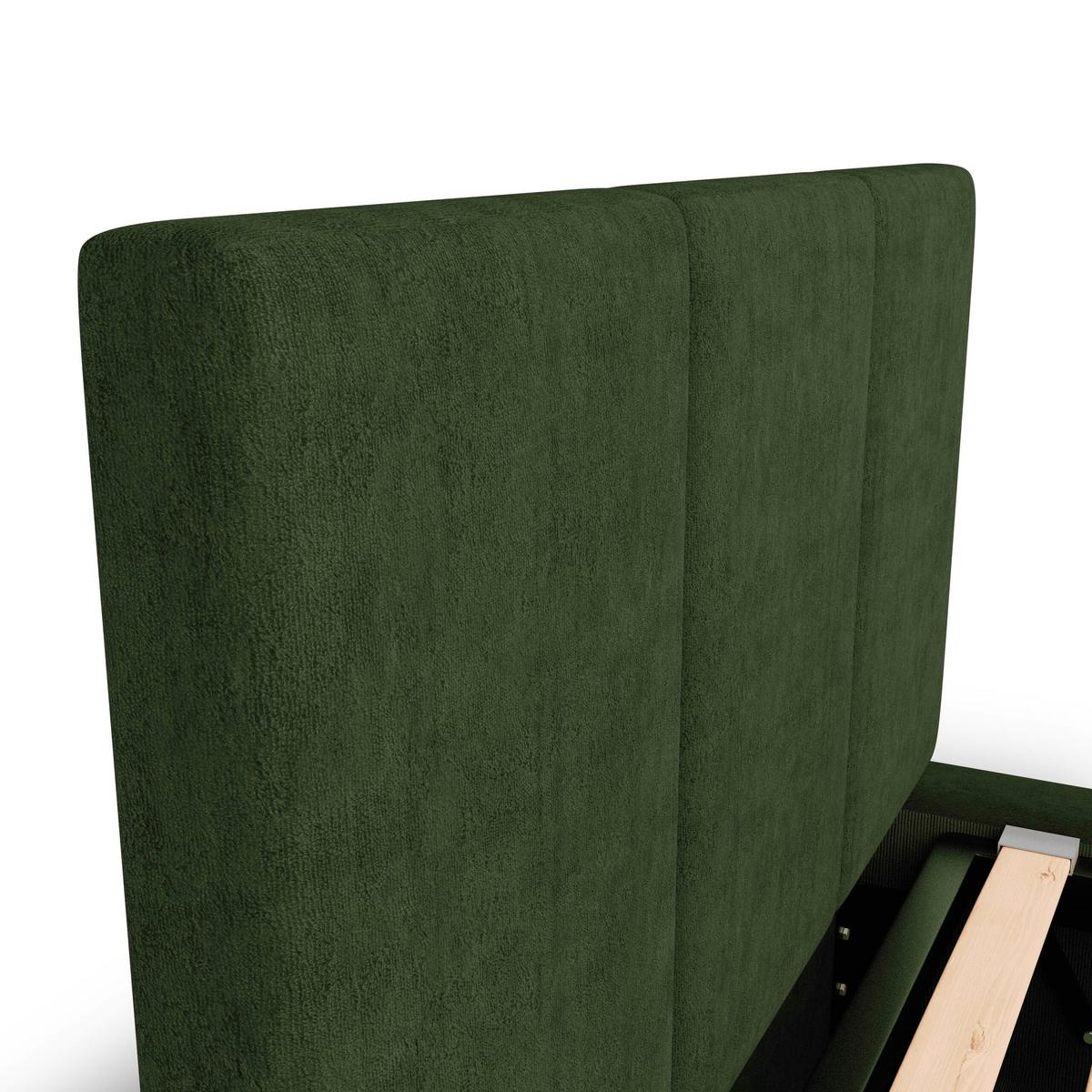 POLSTERBETT für Schlafzimmer Bett mit Stauraum Khaki 90x200 - Olivgrün, Holzwerkstoff/Metall (90/200cm) - Muralo