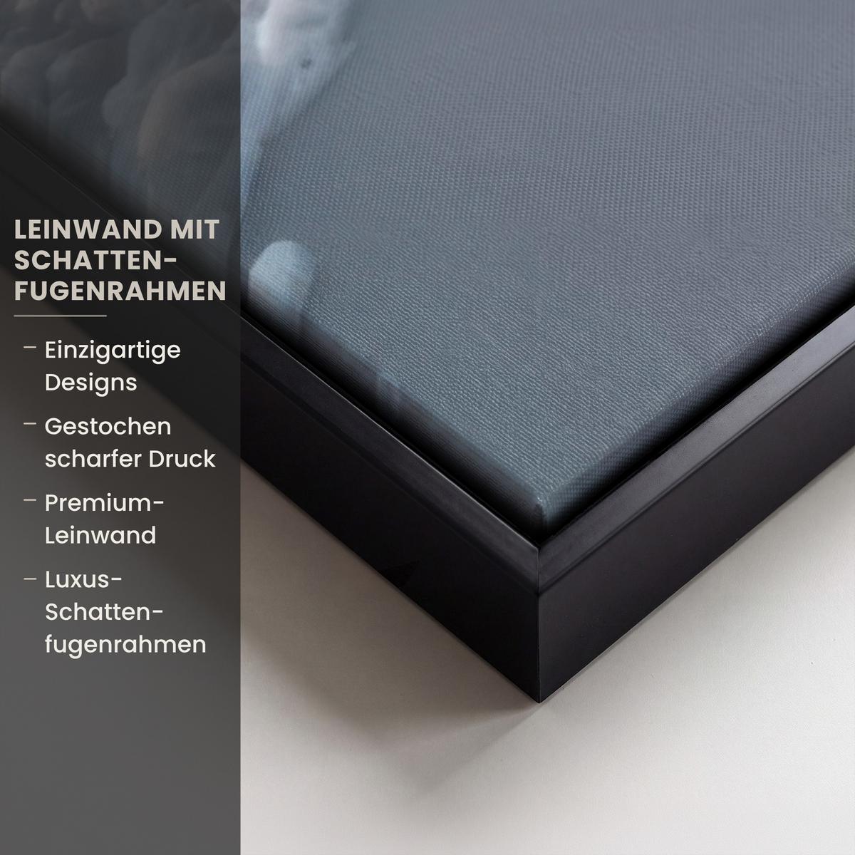 LEINWAND Bilder mit Rahmen - Küstenlinie - Pastell - Wasser - 60x90 - Pastellblau, Textil (60/90cm) - MuchoWow