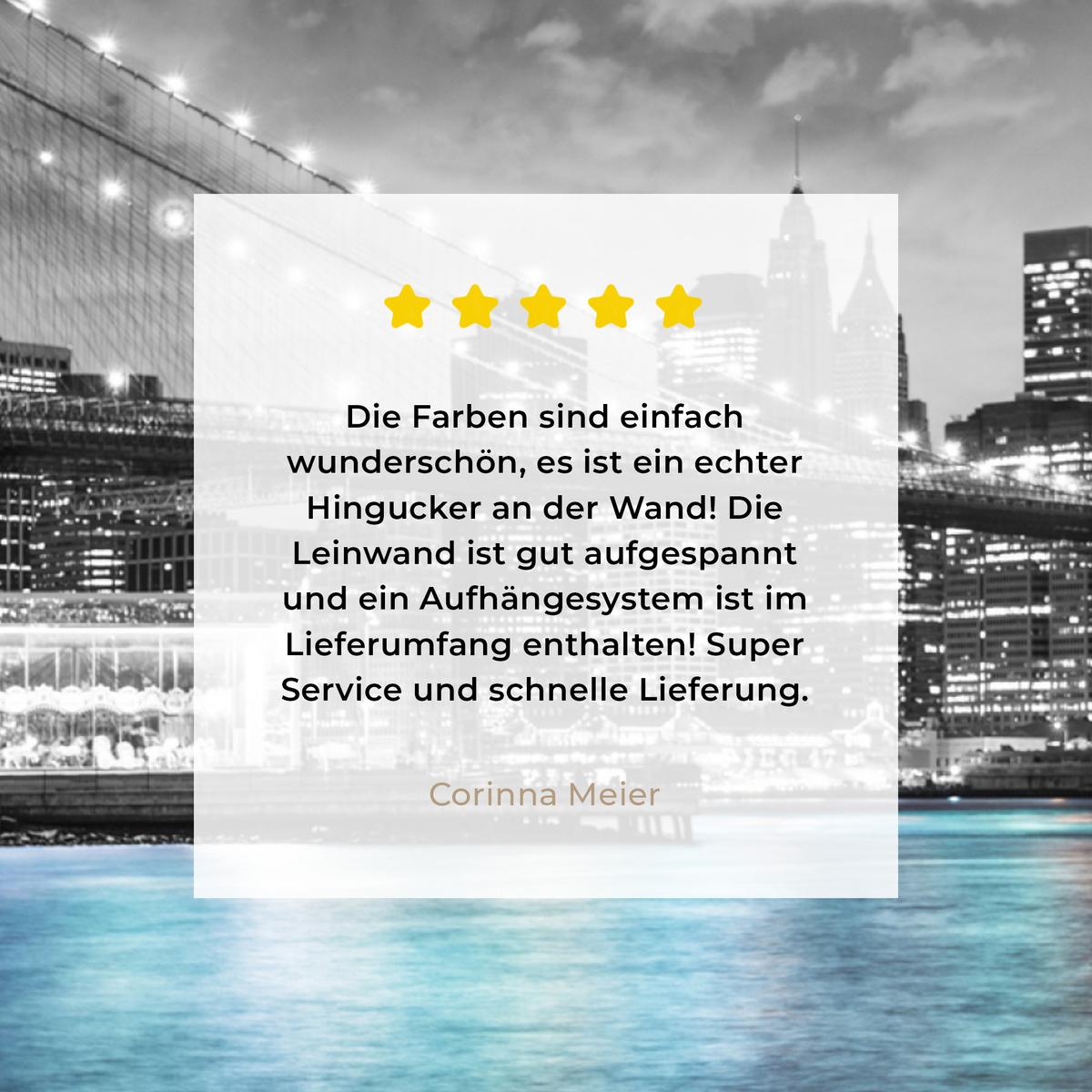 LEINWANDBILD New York - Skyline - Stadt - Blau Wandbild Wohnzimmer 50x50 cm - Blaugrau, Textil (50/50cm) - MuchoWow
