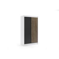 KLEIDERSCHRANK VILAN mit Lamel/LED - 120 cm - Weiß|Eiche Wotan - Eiche Wotan/Weiß, Holzwerkstoff (120/215/61cm) - ALTDECOR