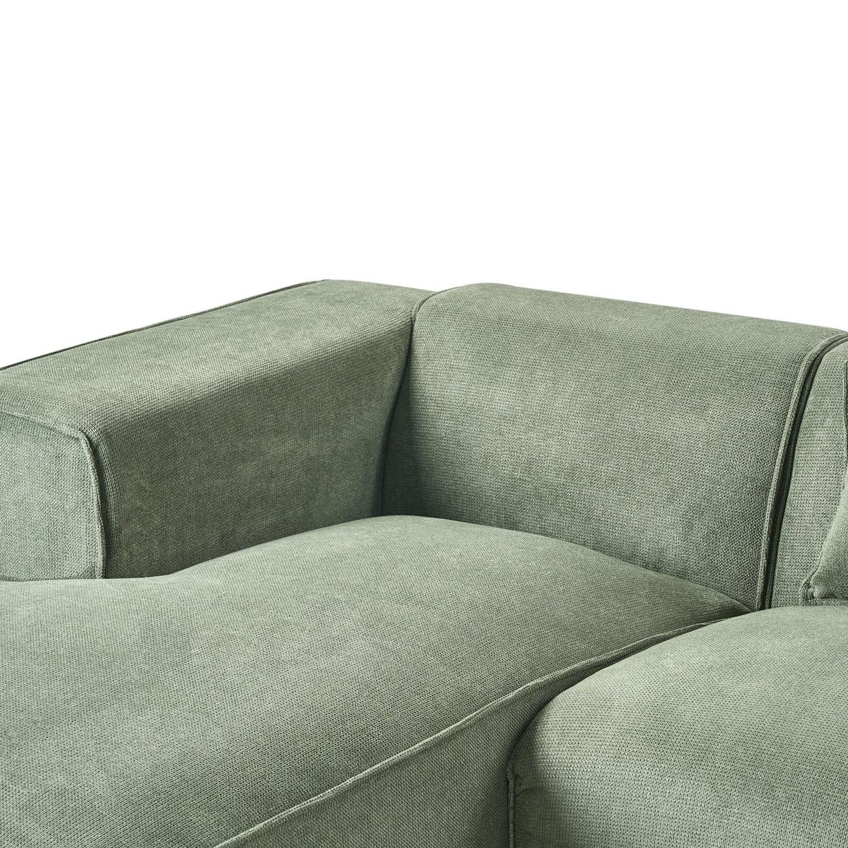 ECKSOFA 3-Sitzer Chenillegewebe Dunkelgrün rechtsseitig Dolva - Schwarz/Grün, Textil (294/170cm) - Beliani