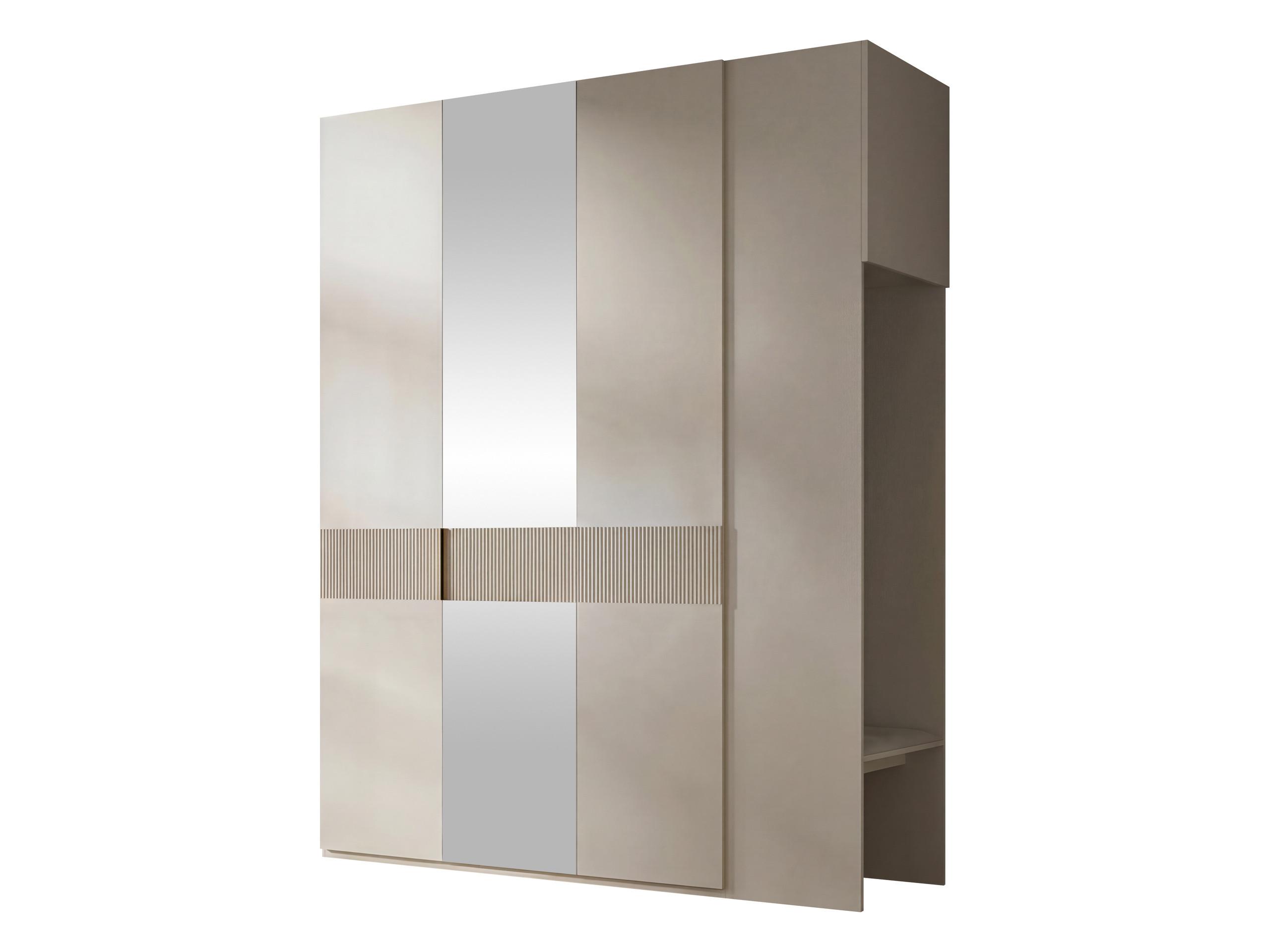 GARDEROBE-SET Soreno II mit Spiegel - Beige, Holzwerkstoff/Kunststoff (193/237/60cm) - MIRJAN24