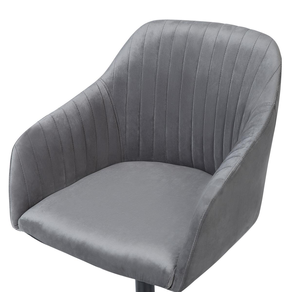 BÜRODREHSTUHL Polyester Grau Venice - Schwarz/Grau, Kunststoff/Textil (45/79/64cm) - Beliani