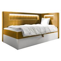 BOXBETT Gold Junior 3, Seite zum Öffnen des Bettkastens: Rechts - H3 - Gelb/Weiß, Holz (90/200cm) - MIRJAN24