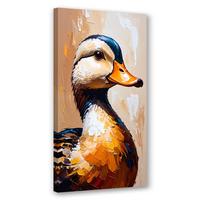 LEINWANDBILD Ente Vogel Tier 60x120cm - Beige, Textil (60/120cm) - Feeby