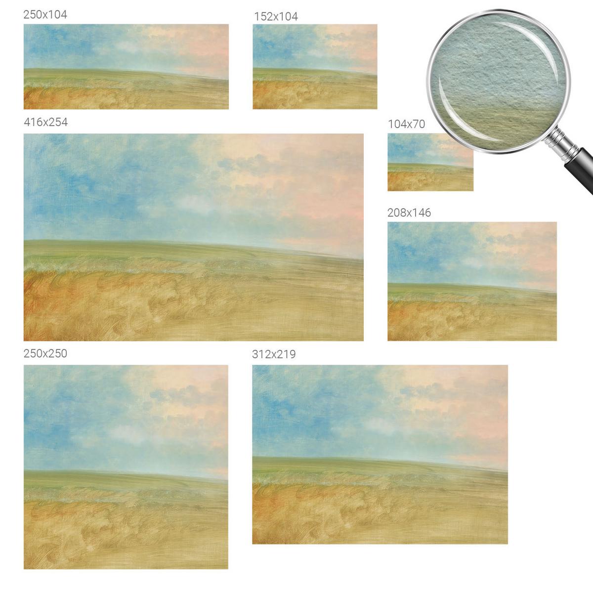 FOTOTAPETE 104x70 cm - Pastellfelder - Blau, Textil (104/70cm) - Wallfluent