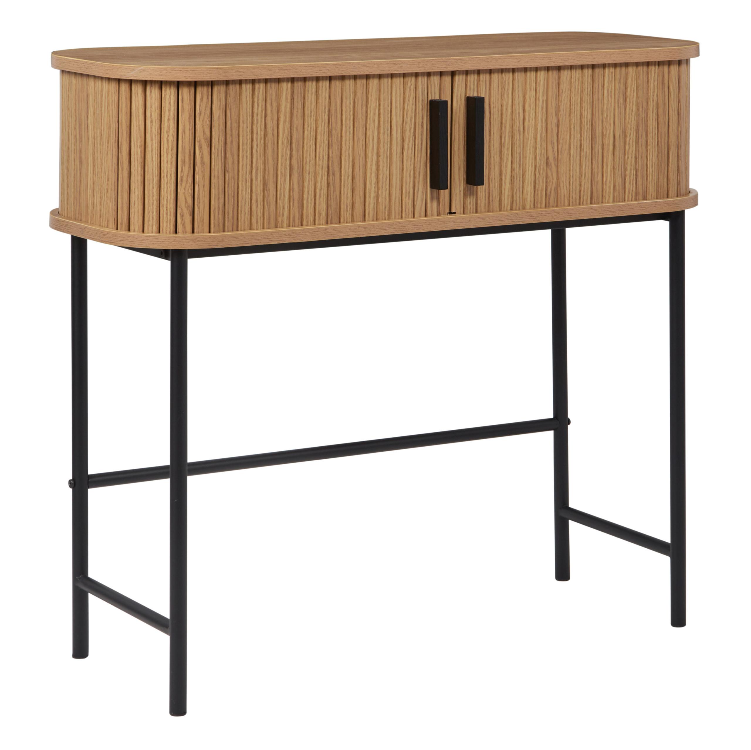 KONSOLENTISCH helles Holz/schwarz Bradley - Hellbraun/Schwarz, Holzwerkstoff (30/80/70cm) - Beliani