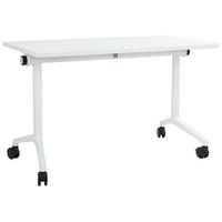 SCHREIBTISCH Zusammenklappbarer Weiß 120/60 cm mit Rädern Cavi - Weiß, Holzwerkstoff (60/120/75cm) - Beliani