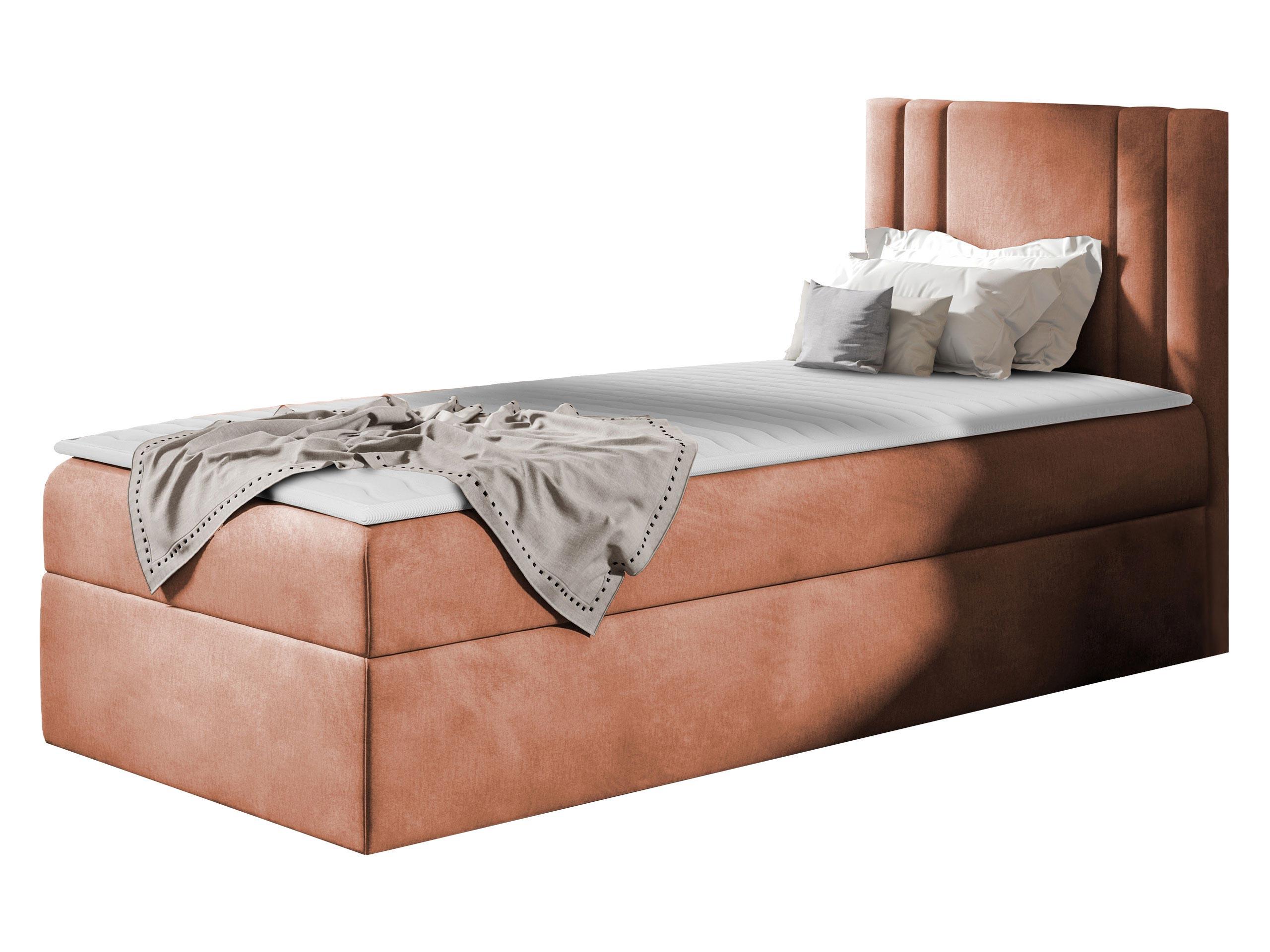 BOXBETT Carmen Mini, Seite zum Öffnen des Bettkastens: Rechts - H3 - Orange, Holz (90/200cm) - MIRJAN24