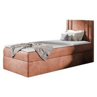 BOXBETT Carmen Mini, Seite zum Öffnen des Bettkastens: Rechts - H3 - Orange, Holz (100/200cm) - MIRJAN24