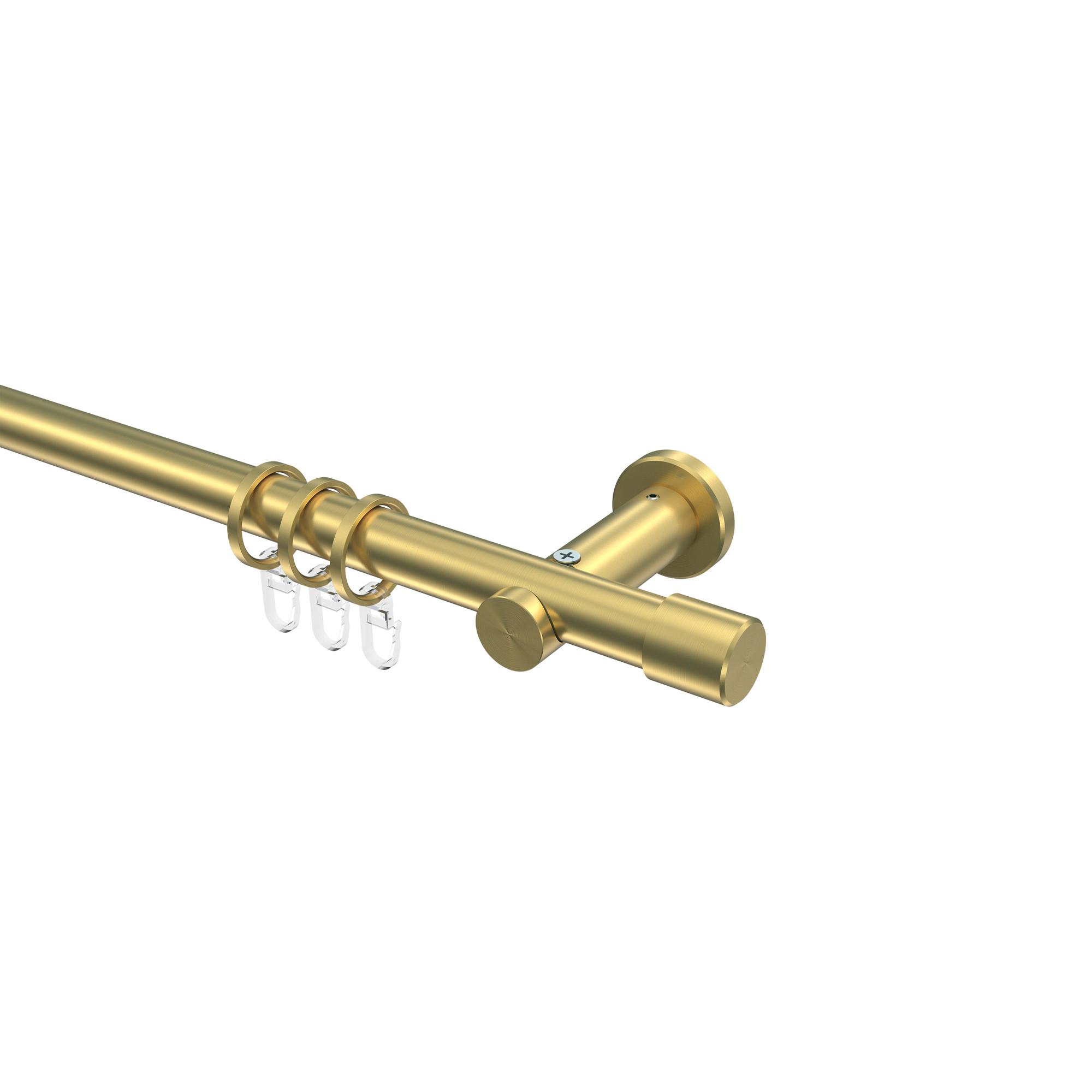 GARDINENSTANGE Platon Santo 520 cm (geteilt in 4 x 130 cm), 1-läufig, 20 mm Ø Messing-Optik - Messingfarben, Metall (520cm) - INTERDECO