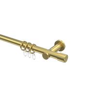 GARDINENSTANGE Platon Santo 520 cm (geteilt in 4 x 130 cm), 1-läufig, 20 mm Ø Messing-Optik - Messingfarben, Metall (520cm) - INTERDECO