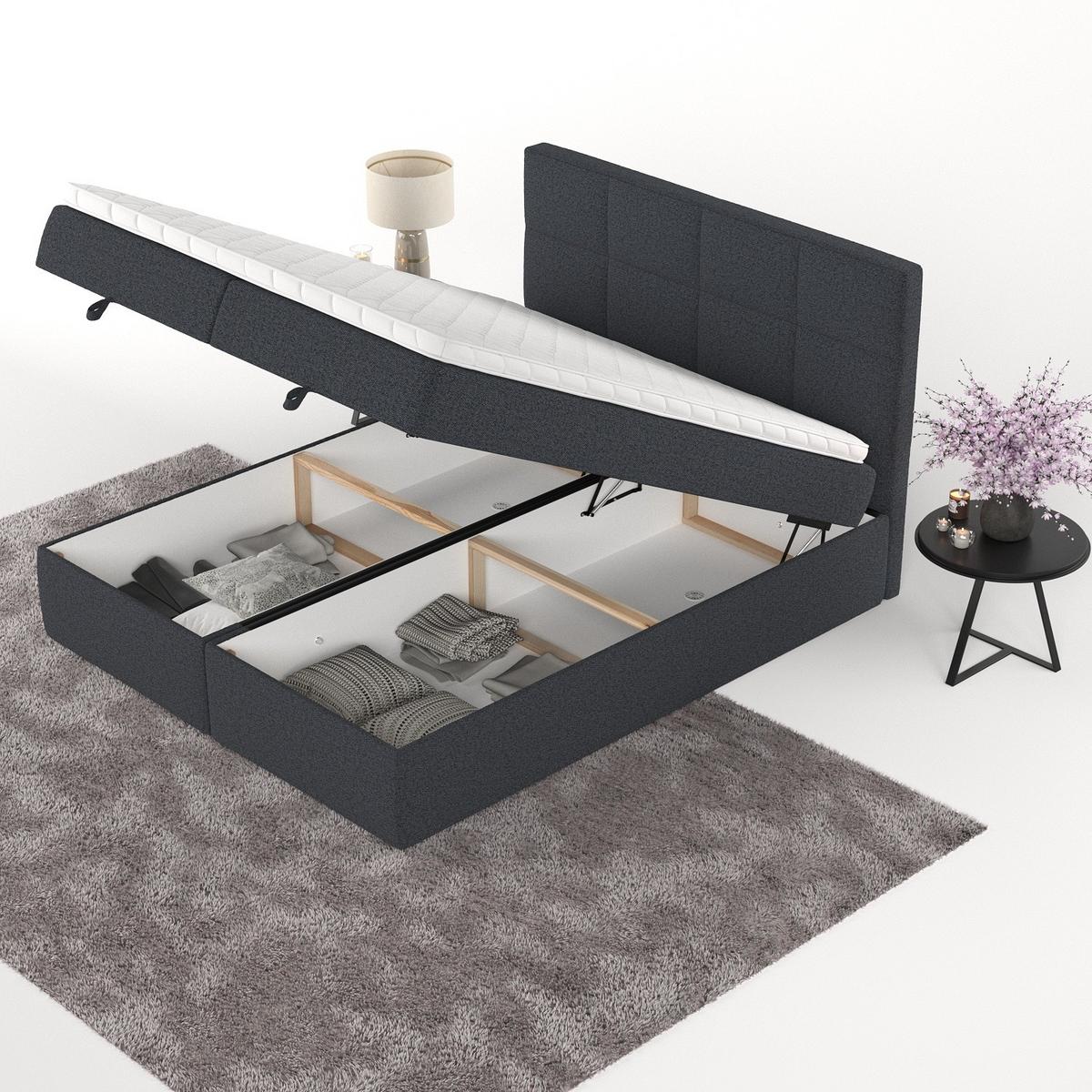 BOXBETT Velto 160/200 cm Anthrazit im Riva Stoff - Anthrazit/Schwarz, Holz/Holzwerkstoff (160/200cm) - AltaBeds