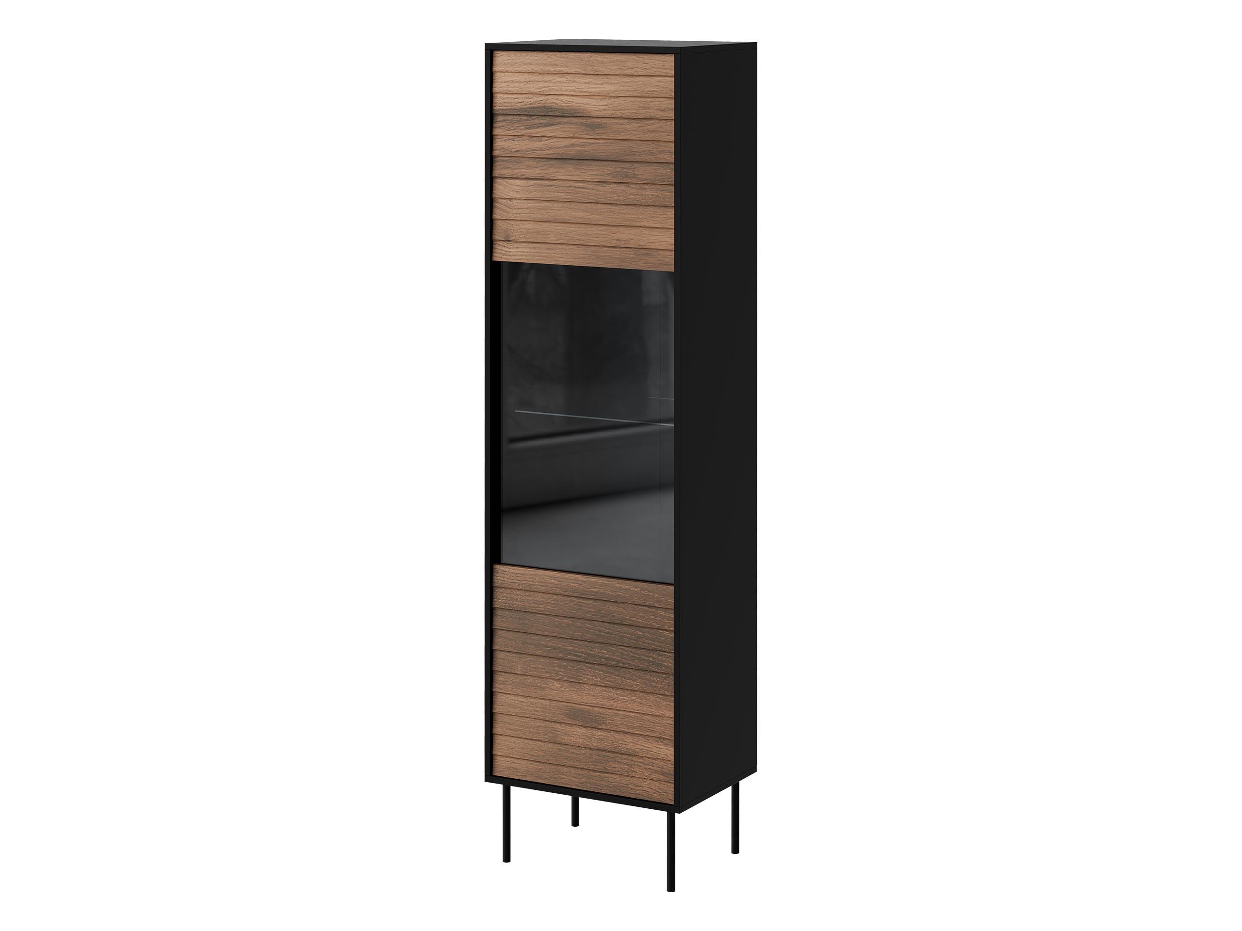 VITRINE Cortina - Schwarz/Braun, Holzwerkstoff/Metall (53/182/40cm) - MIRJAN24