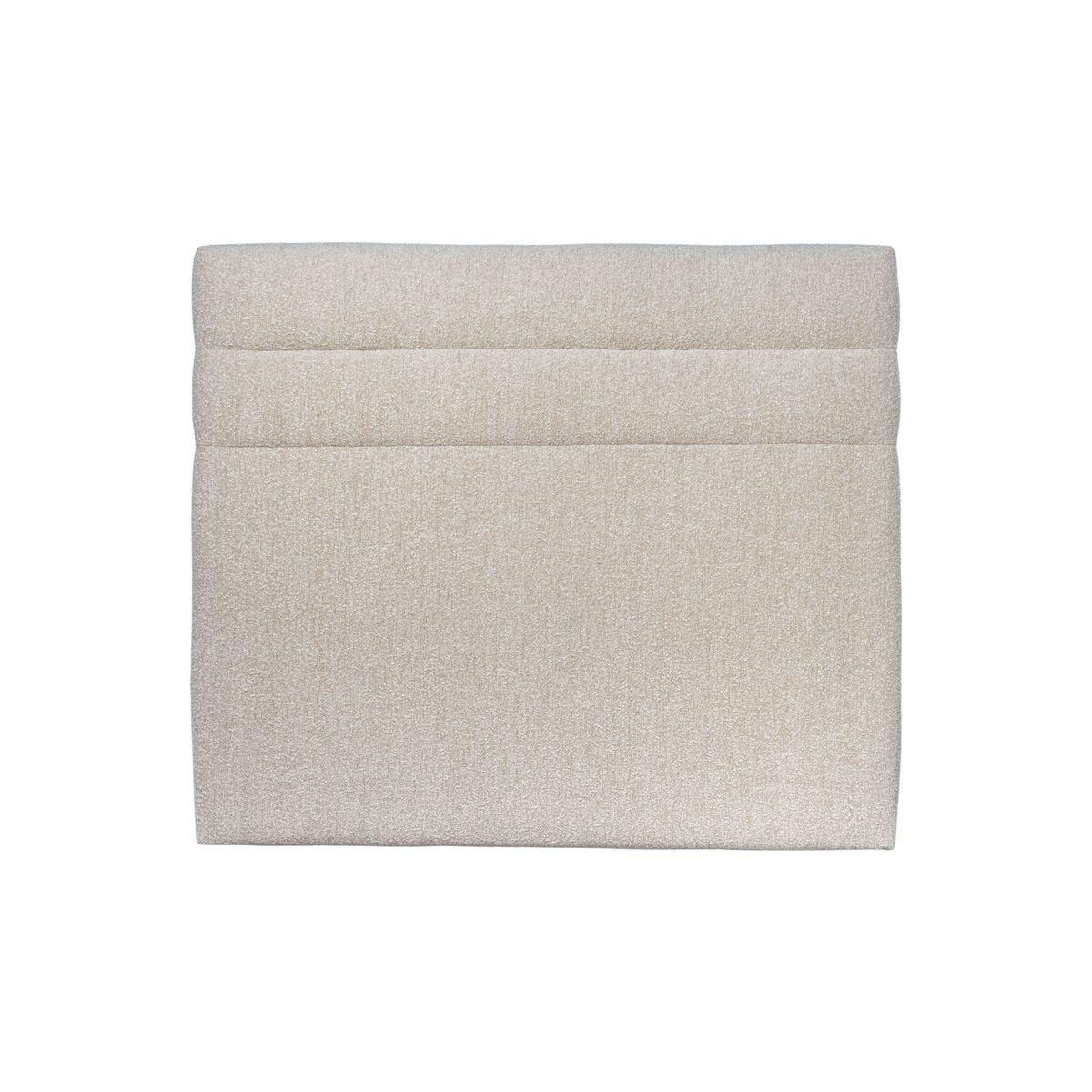 KOPFTEIL Modell Linien – Hellbeiger Bouclé-Stoff 135 cm - Beige, Karton/Holz (135/120/10cm) - Sommeil de Plomb
