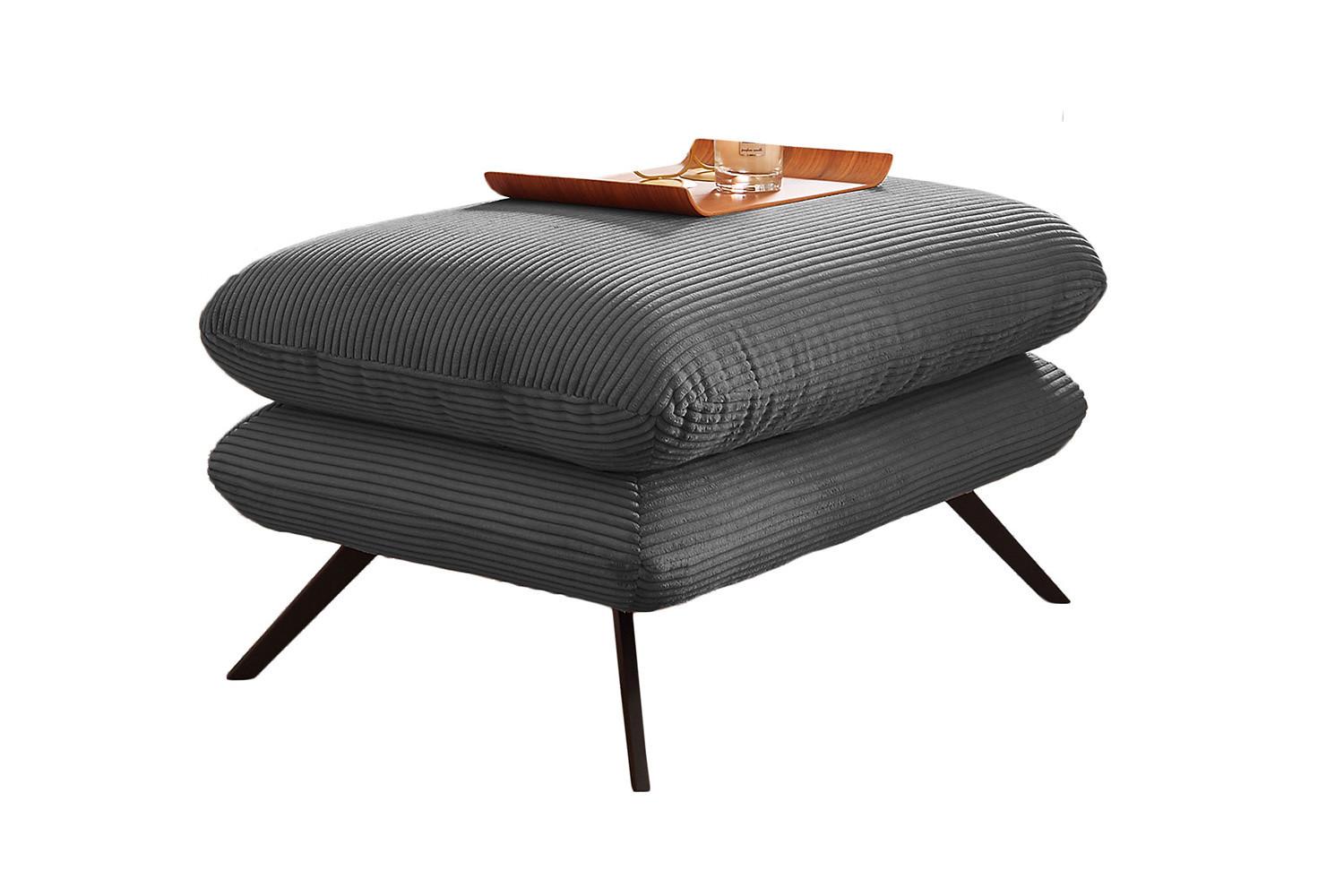 HOCKERBANK CHARME Grau Cord - Grau, Textil (120/45/70cm) - KAWOLA