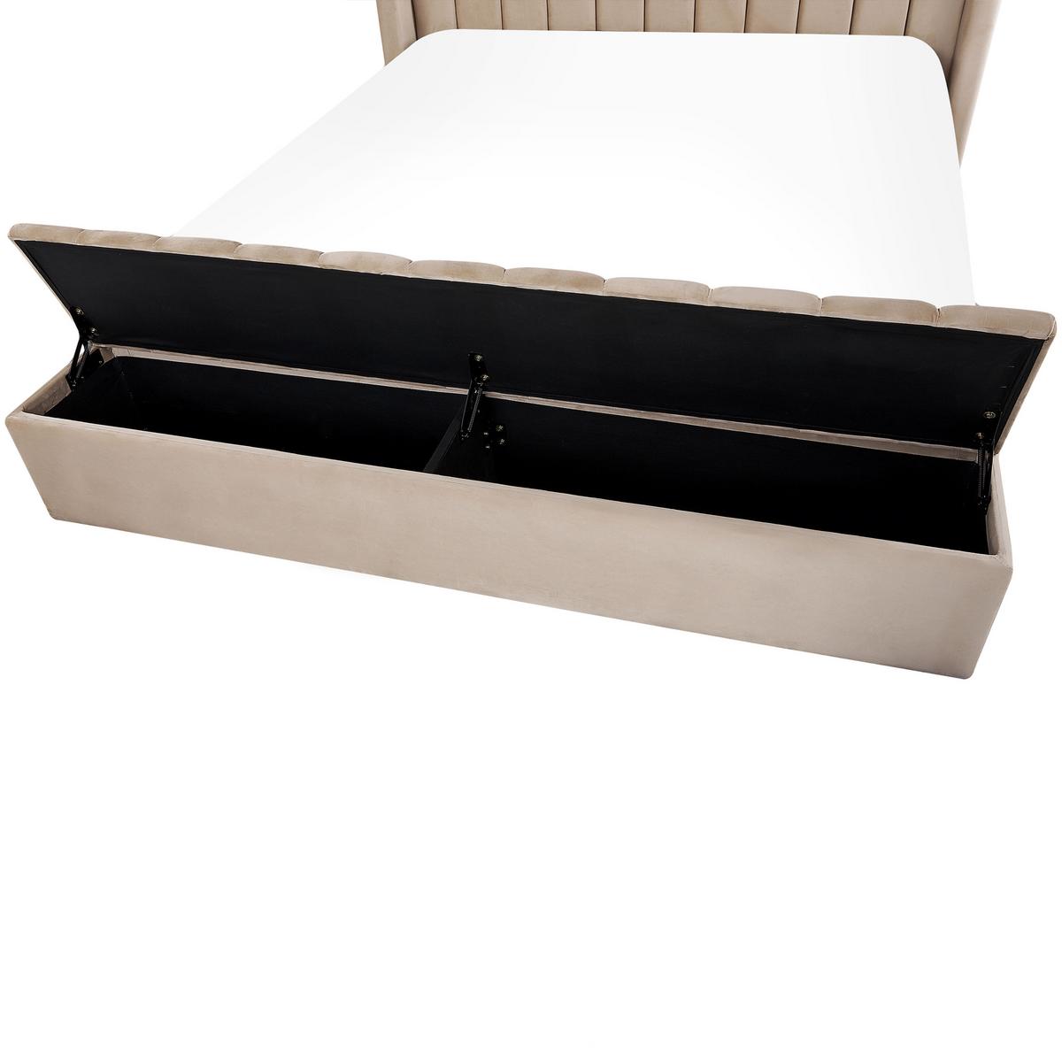 POLSTERBETT 180/200cm Beige Noyers - Beige, Textil (180/200cm) - Beliani