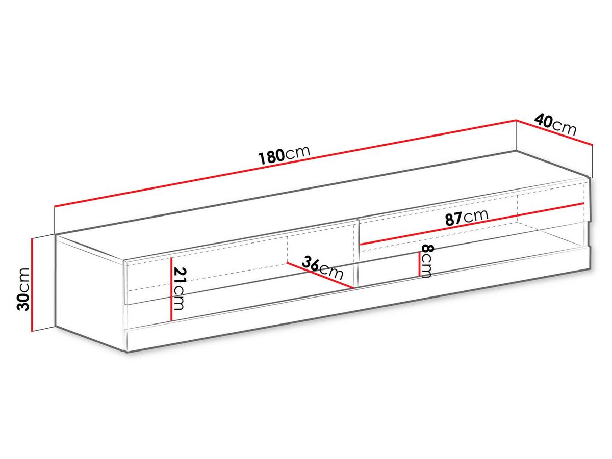 TV-LOWBOARD Vigo New 180 - Schwarz Hochglanz/Schwarz, Holzwerkstoff (180/30/40cm) - MIRJAN24