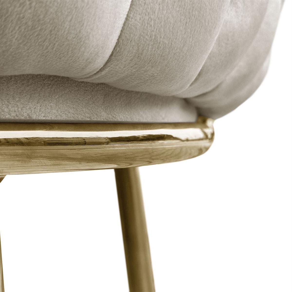 ARMLEHNENSTUHL ROSALIE - Beige/Goldfarben, Textil (65/73/54cm) - Lookway