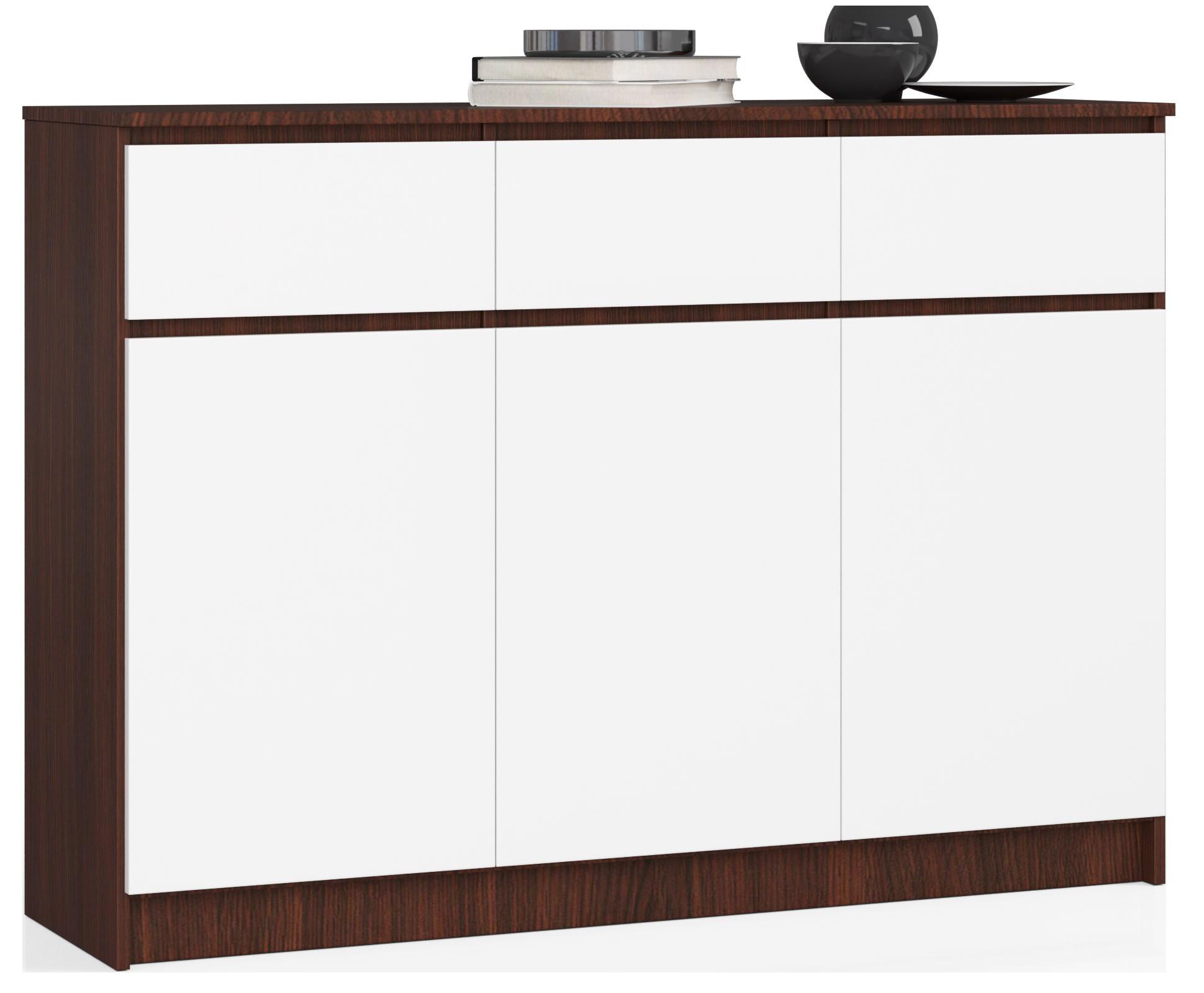 KOMMODE Dunkelbraun, Weiß 99/138/40 - Dunkelbraun/Weiß, Holzwerkstoff (138/99/40cm) - RAUMHIRSCH FURNITURE