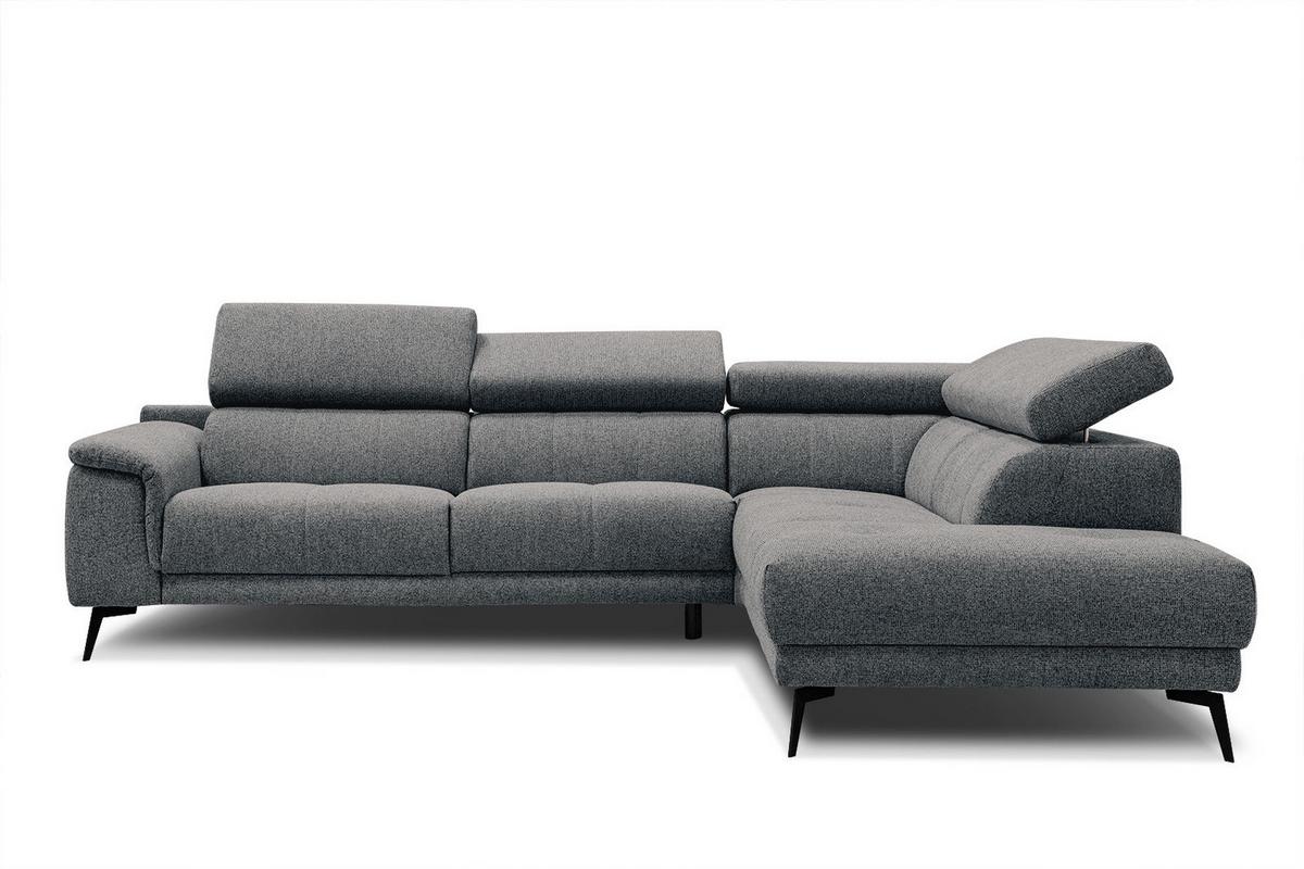 ECKSOFA FIERO 5-Sitzer, dunkelgrau - Dunkelgrau/Schwarz, Holzwerkstoff/Textil (290/228cm) - Wozimo