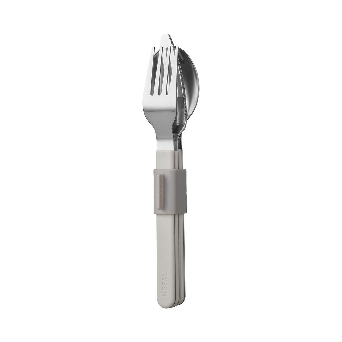 BESTECK-SET Silueta Nordic White - Weiß, Kunststoff/Metall - Mepal