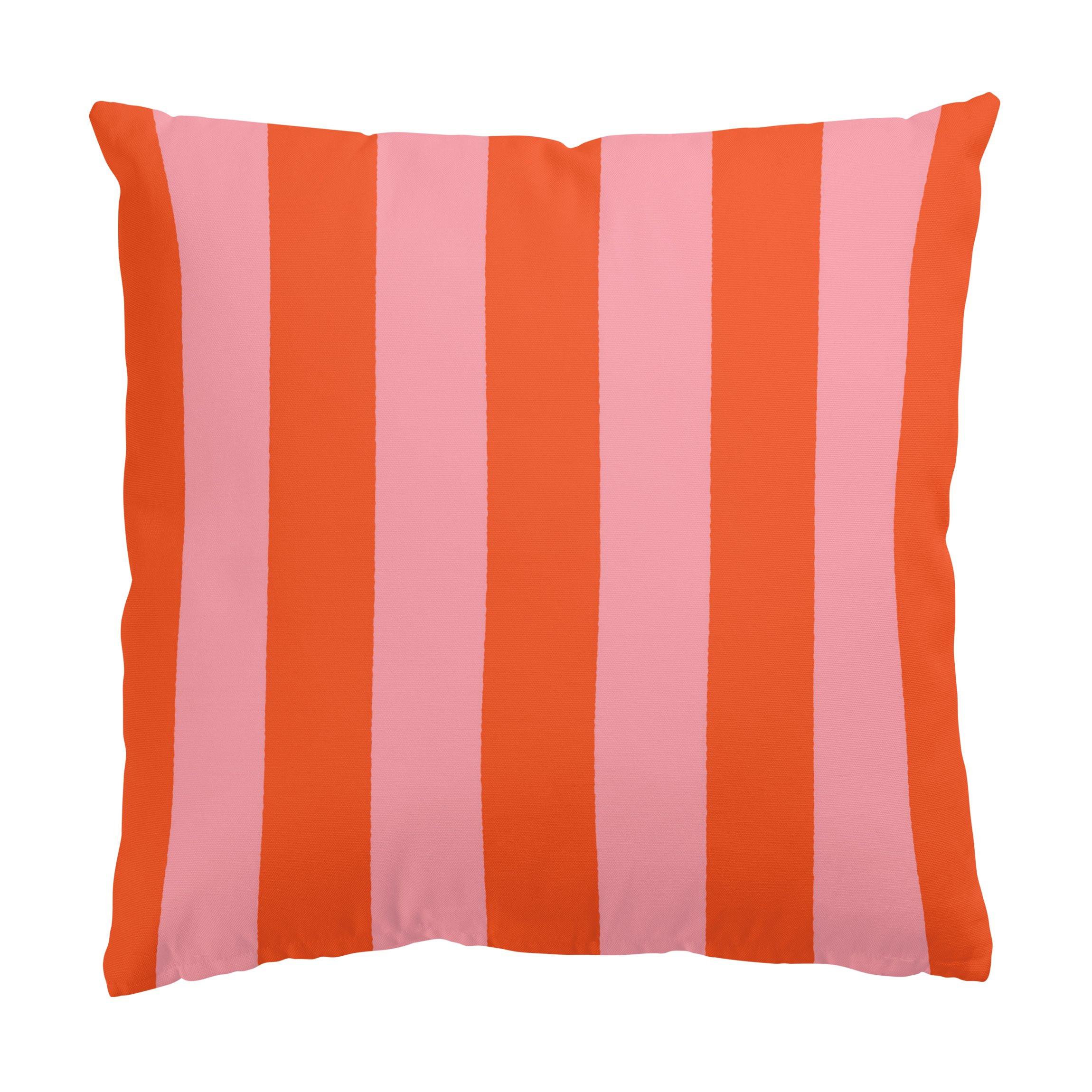 DEKOKISSEN PopArt Sommer Streifen Rosa Orange 40/40 cm - Rosa, Textil (40/40/10cm) - Bilderwelten