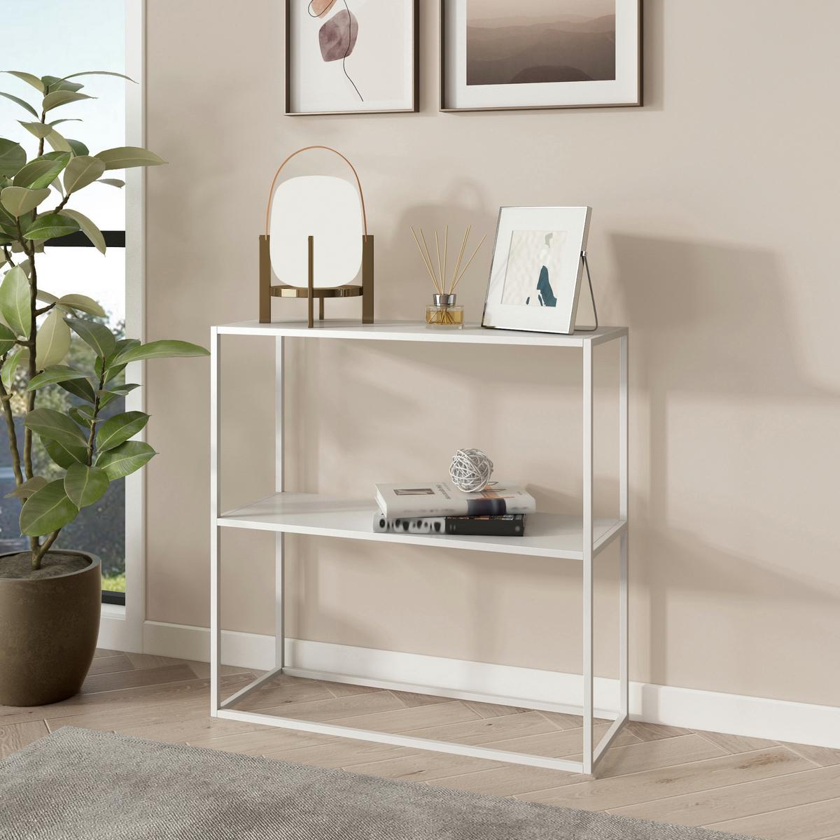 KONSOLENTISCH Strömstad - Weiß, Metall (26/80/80cm) - [en.casa]